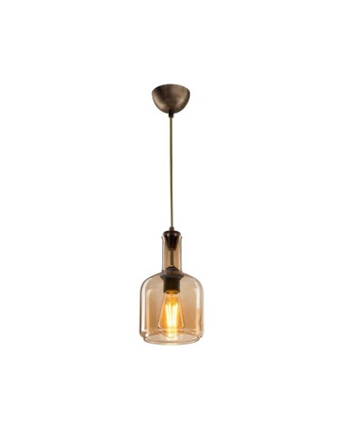 Lampada a sospensione Boston MDL3554 con diffusore vetro fumè