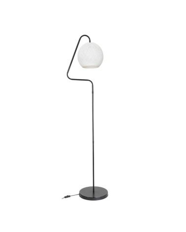 Lampada da terra a stelo Yumak MDL4256 grigio e paralume tessuto bianco
