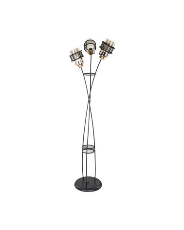 Lampada da terra Grande MDL3812 in ferro intrecciato 3 luci in vetro