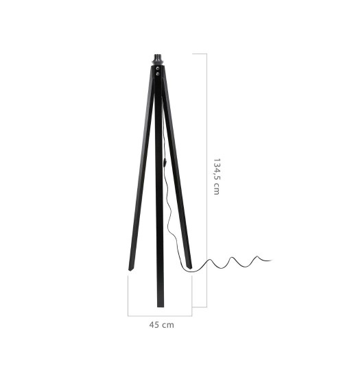 Lampada da terra Deco MDL3010 treppiede legno nero
