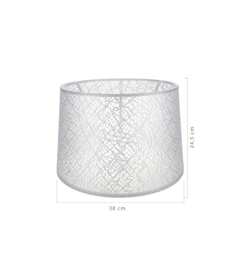 Paralume Deco ASZ1181 tessuto bianco motivo ricamo