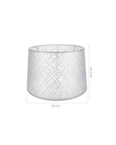 Paralume Deco ASZ1181 tessuto bianco motivo ricamo