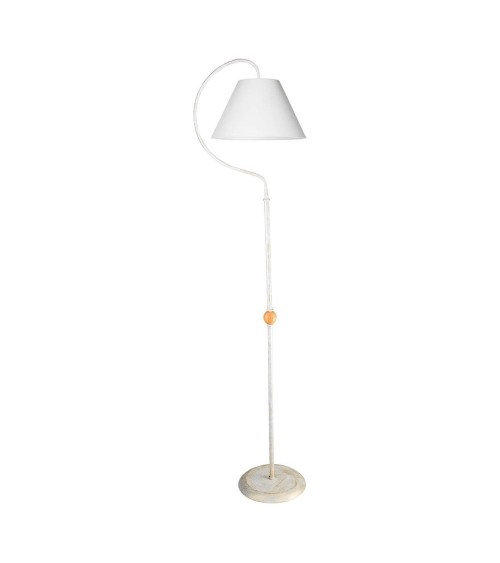 Lampada da terra a stelo Geo ASZ1043 con paralume tessuto bianco