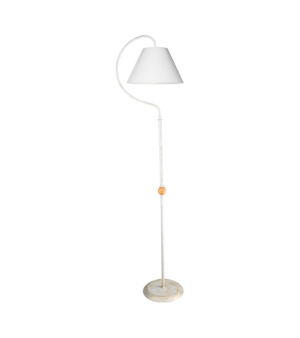 Lampada da terra a stelo Geo ASZ1043 con paralume tessuto bianco