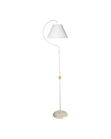 Lampada da terra a stelo Geo ASZ1043 con paralume tessuto bianco