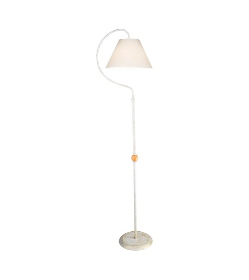 Lampada da terra a stelo Geo ASZ1043 con paralume tessuto bianco
