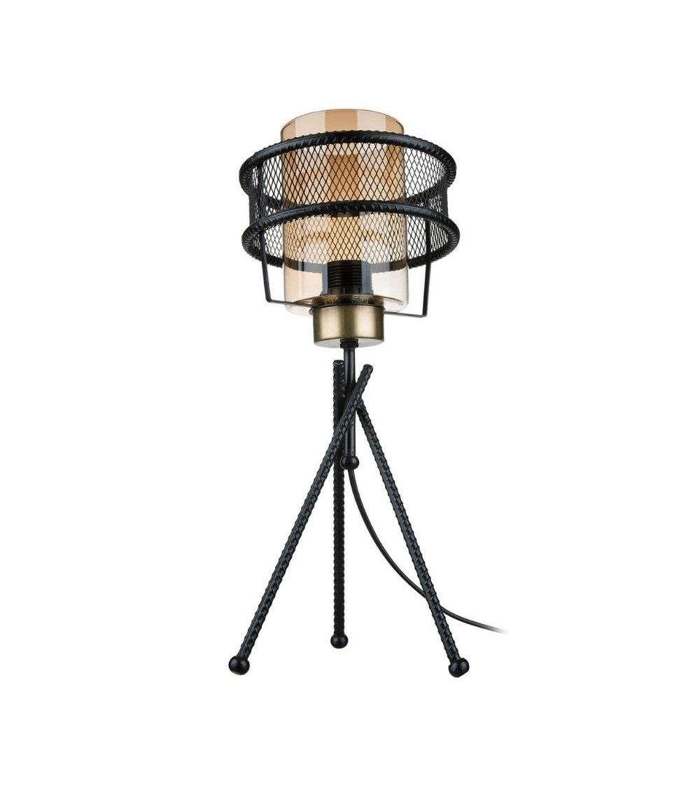 Lampada da tavolo Grande MDL3713 in ferro intrecciato paralume vetro