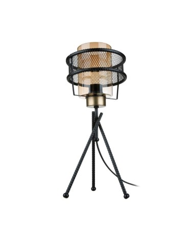 Lampada da tavolo Grande MDL3713 in ferro intrecciato paralume vetro