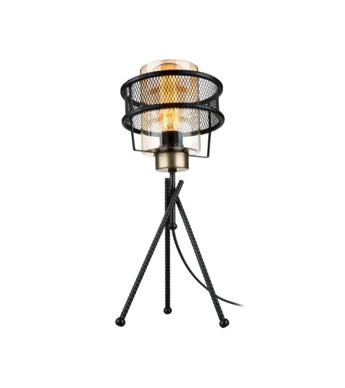 Lampada da tavolo Grande MDL3713 in ferro intrecciato paralume vetro