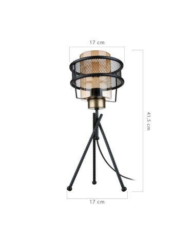 Lampada da tavolo Grande MDL3713 in ferro intrecciato paralume vetro