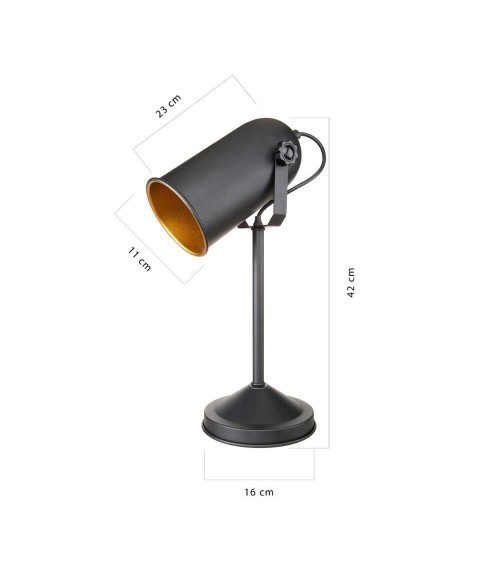 Lampada da tavolo direzionabile Tokyo MDL3636 metallo nero