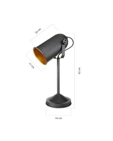 Lampada da tavolo direzionabile Tokyo MDL3636 metallo nero