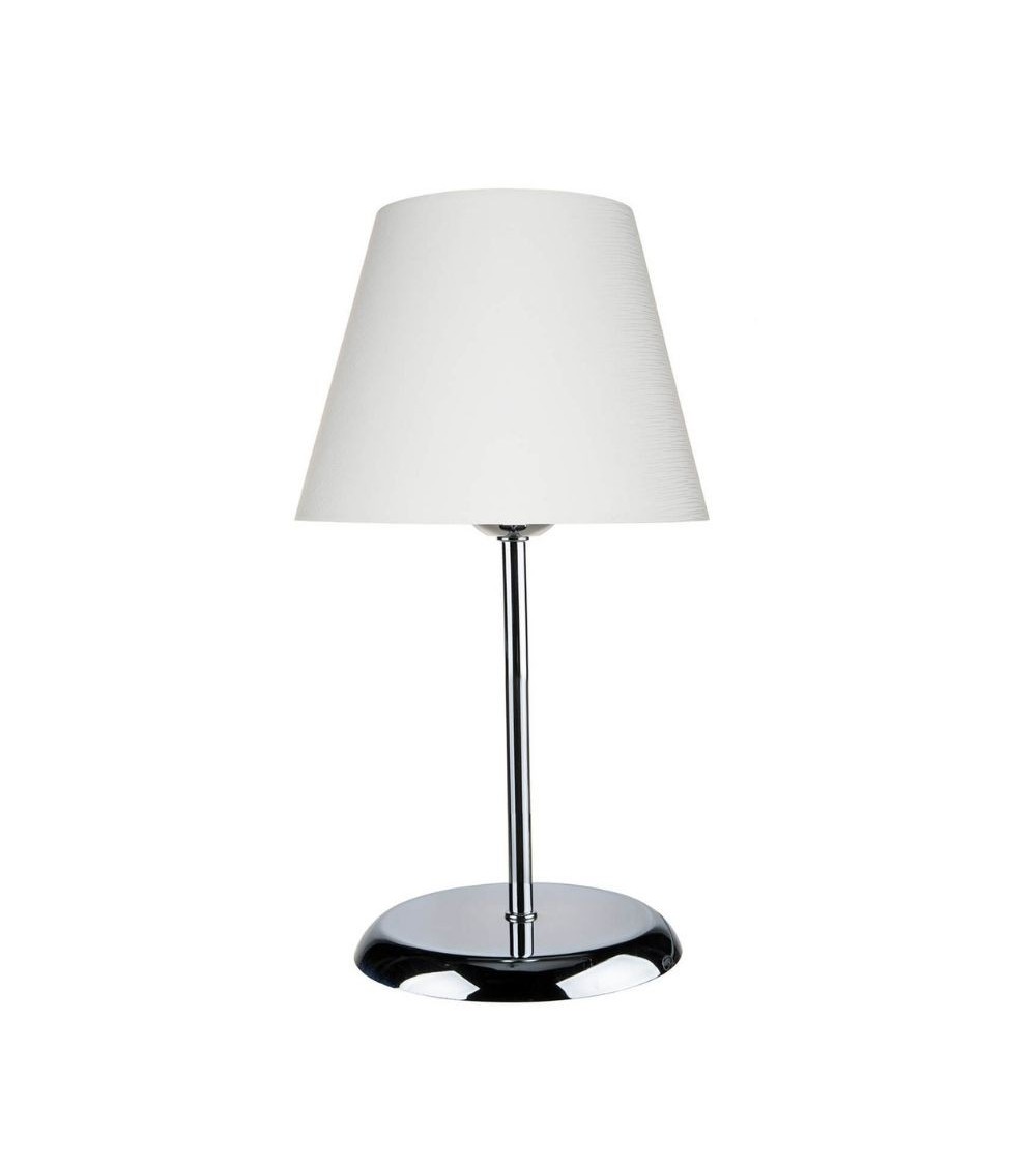 Lampada da tavolo Elva ASZ1047 in metallo e paralume tessuto