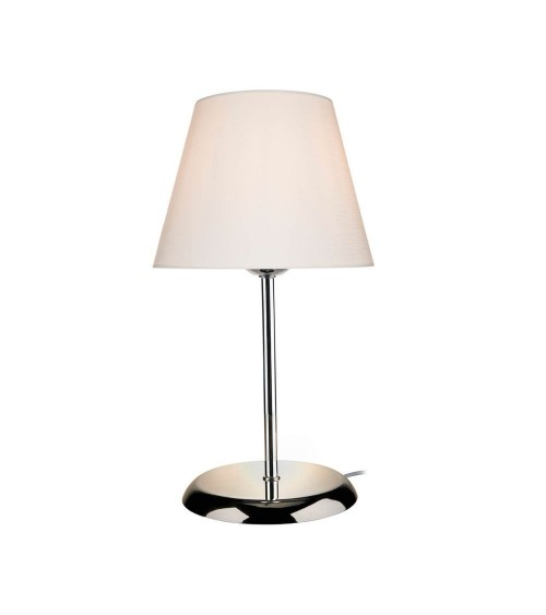 Lampada da tavolo Elva ASZ1047 in metallo e paralume tessuto