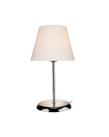 Lampada da tavolo Elva ASZ1047 in metallo e paralume tessuto