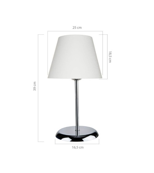 Lampada da tavolo Elva ASZ1047 in metallo e paralume tessuto