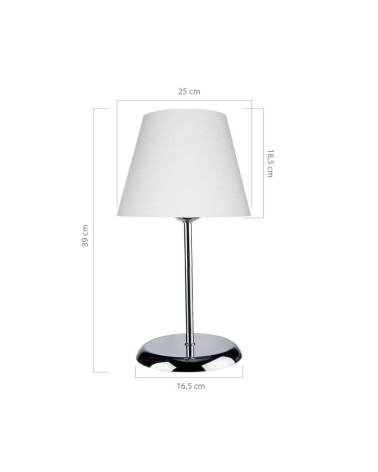 Lampada da tavolo Elva ASZ1047 in metallo e paralume tessuto
