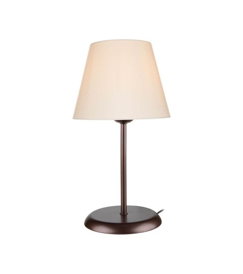 Lampada da tavolo Elva ASZ1050 in metallo e paralume tessuto