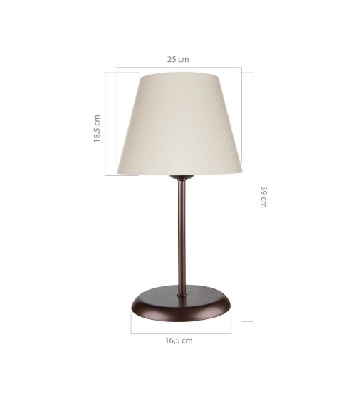 Lampada da tavolo Elva ASZ1050 in metallo e paralume tessuto
