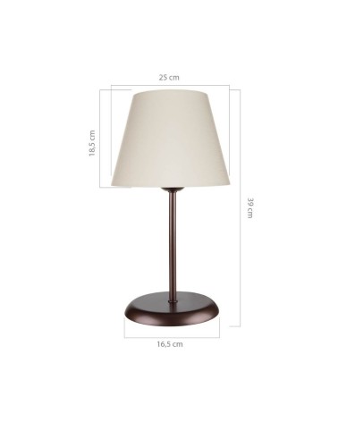 Lampada da tavolo Elva ASZ1050 in metallo e paralume tessuto