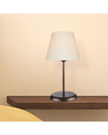 Lampada da tavolo Elva ASZ1050 in metallo e paralume tessuto