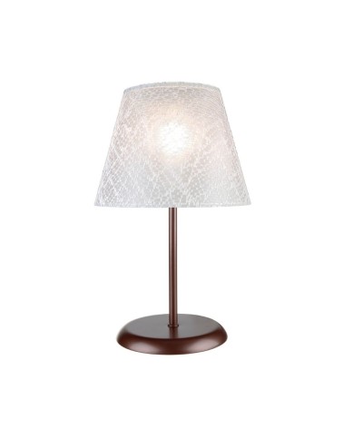 Lampada da tavolo Elva MNG3065 in metallo e paralume tessuto ricamo