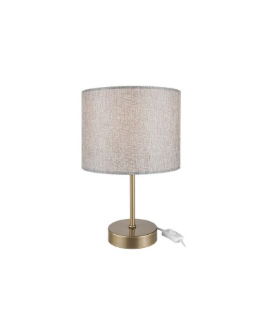 Lampada da tavolo Flora ASZ1496 con paralume cilindrico tessuto sabbia