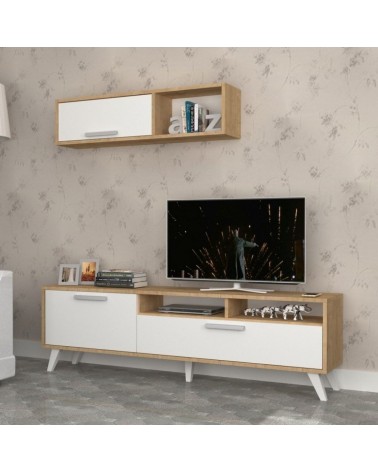 Porta tv Slim D2306TV180M109 rovere bianco 180x35x47h