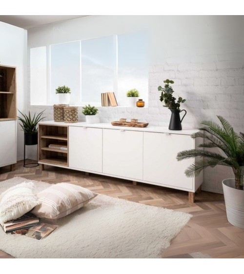 Madia Menorca 57A 3 ante bianco rovere 200x35x64,5