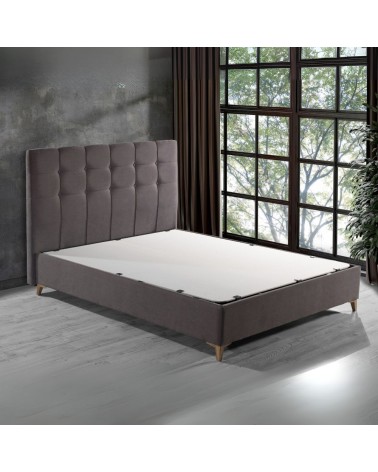 Letto matrimoniale contenitore Clup Monaco tessuto grigio scuro