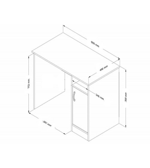 Scrivania Subat rovere 90 cm