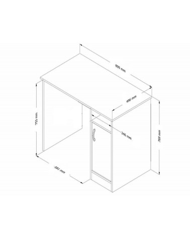 Scrivania Subat rovere 90 cm