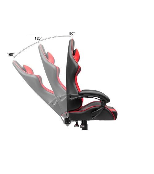 Poltrona gaming Katana rosso nera inclinabile