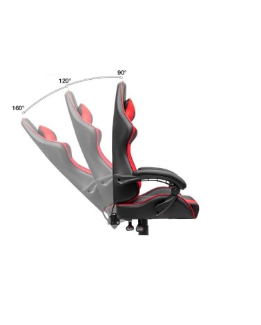 Poltrona gaming Katana rosso nera inclinabile