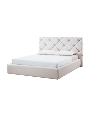 Letto matrimoniale contenitore Kassandra testiera capitonnè ecopelle bianco