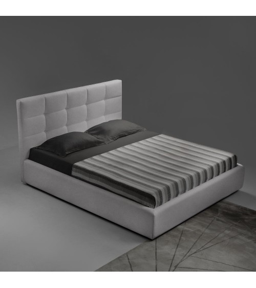 Letto matrimoniale contenitore Napoli tessuto grigio
