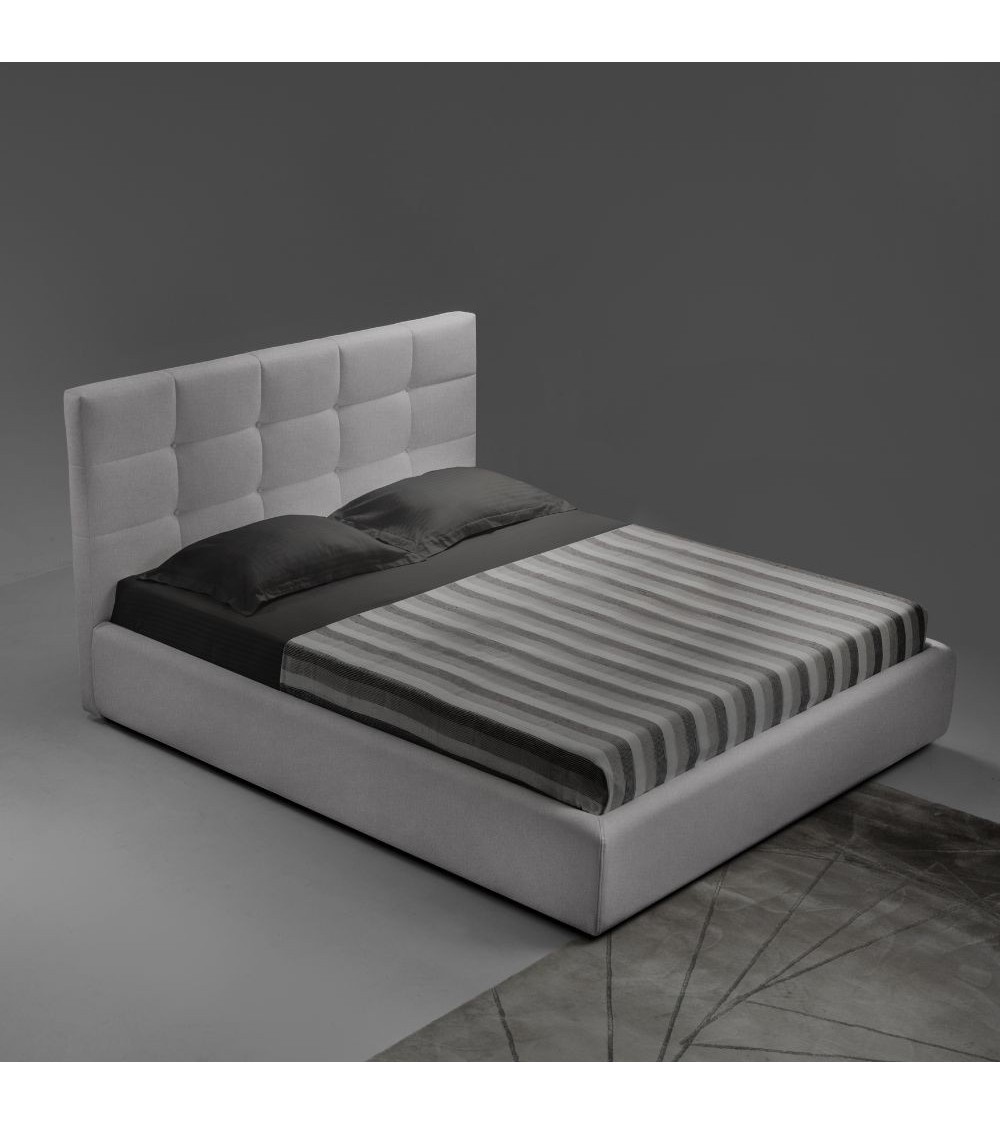 Letto matrimoniale contenitore Napoli tessuto grigio