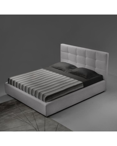 Letto matrimoniale contenitore Napoli tessuto grigio