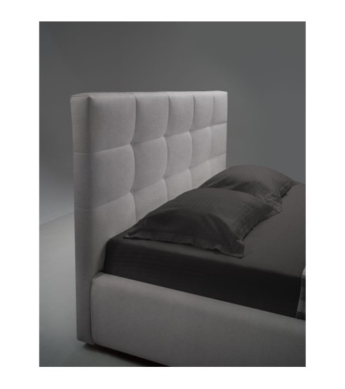 Letto matrimoniale contenitore Napoli tessuto grigio