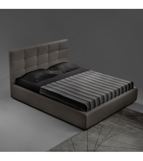 Letto matrimoniale contenitore Napoli tessuto tortora
