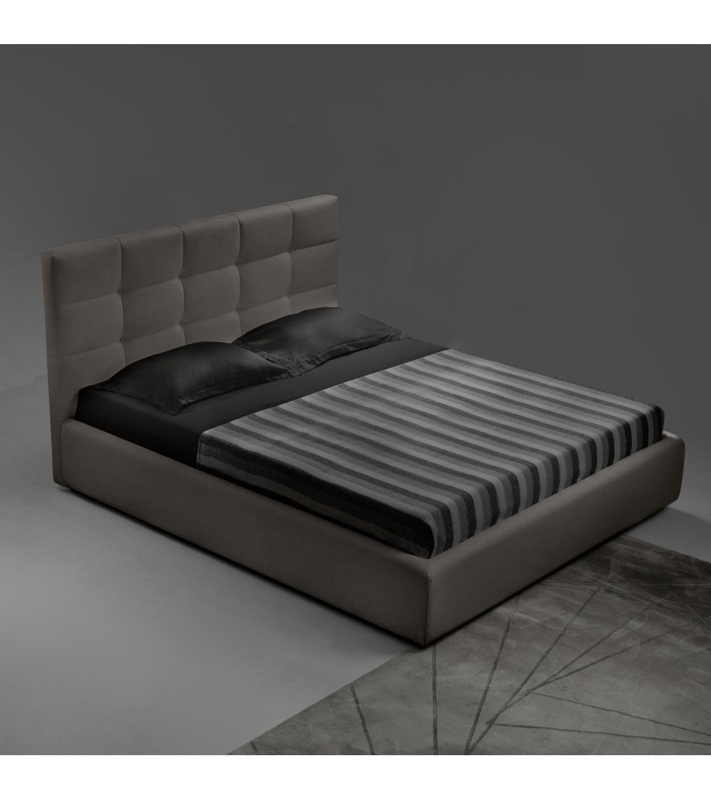 Letto matrimoniale contenitore Napoli tessuto tortora