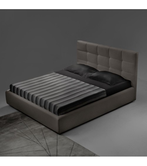 Letto matrimoniale contenitore Napoli tessuto tortora
