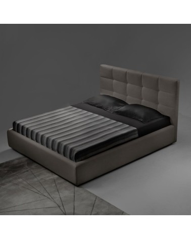 Letto matrimoniale contenitore Napoli tessuto tortora
