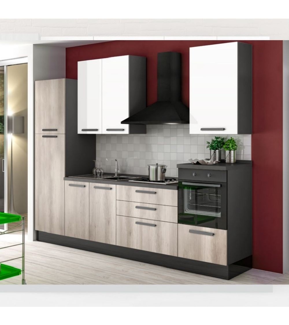 Cucina Petrol 300x216 H antracite bianco gordon