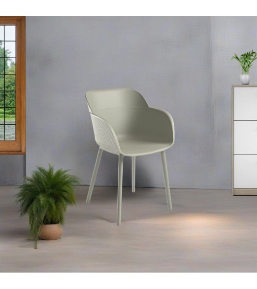 Poltrona Shell-P grigio cemento set 4 pezzi
