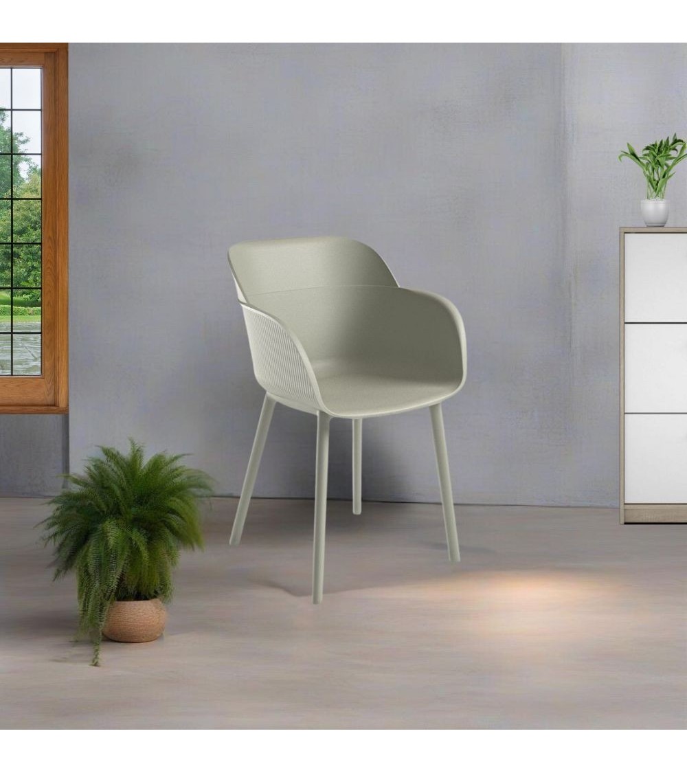 Poltrona Shell-P grigio cemento set 4 pezzi