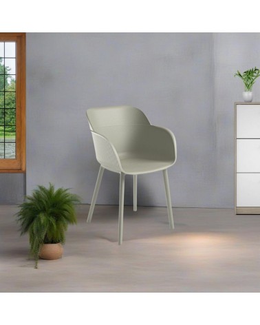 Poltrona Shell-P grigio cemento set 4 pezzi