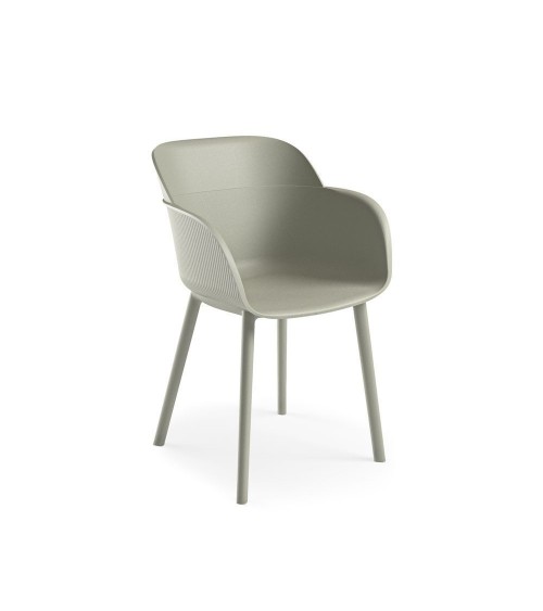 Poltrona Shell-P grigio cemento set 4 pezzi