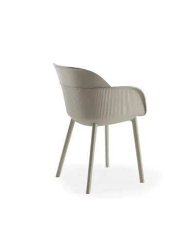 Poltrona Shell-P grigio cemento set 4 pezzi