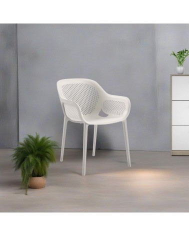 Poltrona design Atra grigio bianco set 4 pezzi